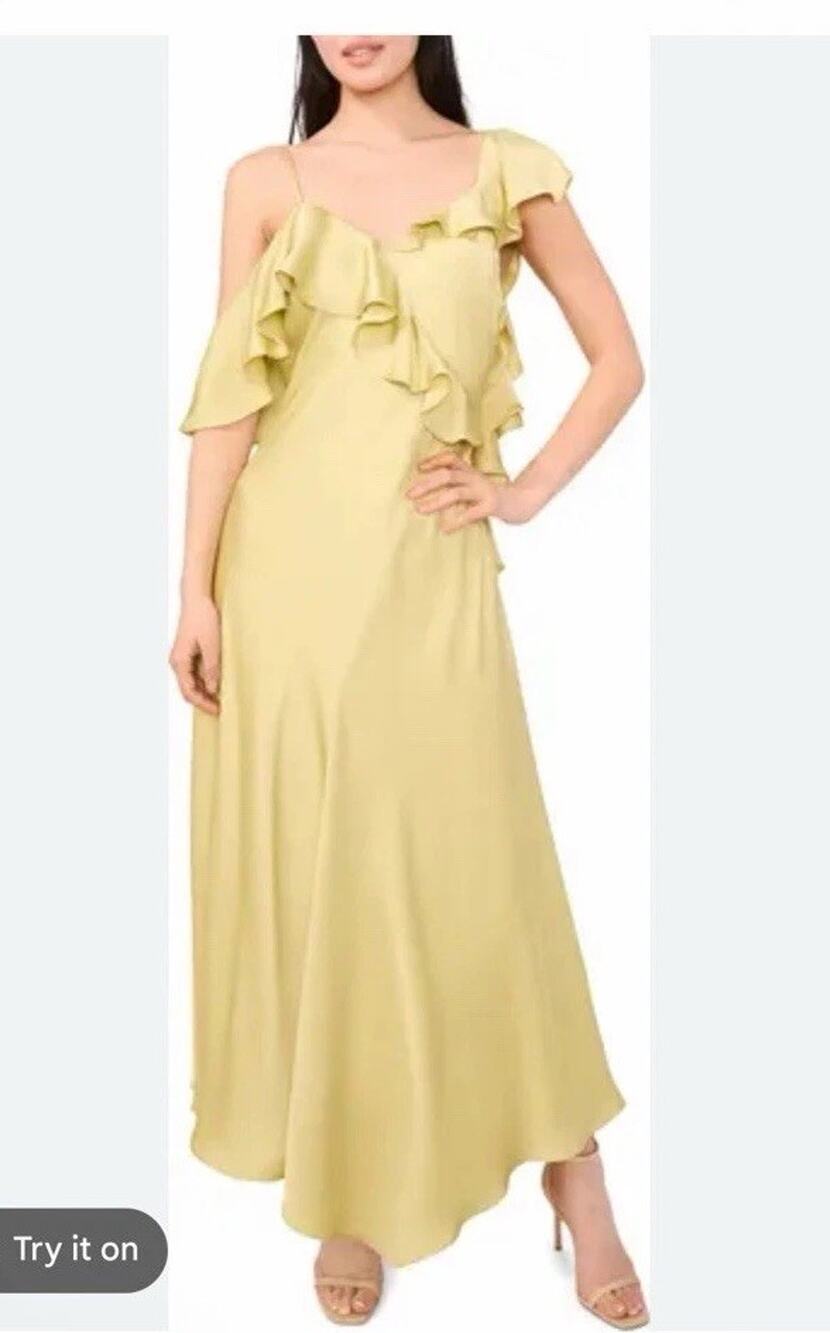 Parker The Bridget Ruffle One-Shoulder Dress Pistachio Sz 0 NEW $170